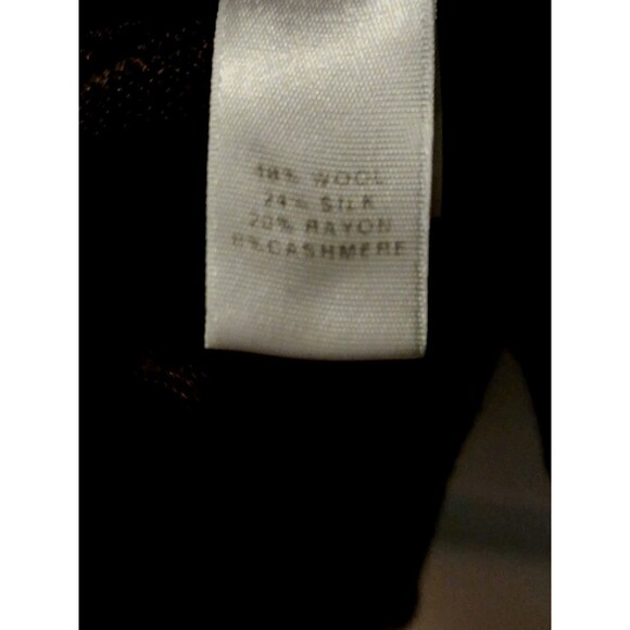 St John SoCa Brown Wool Silk Cashmere Mock-Turtleneck Short Sleeve Sweater Sz L - Picture 8 of 8